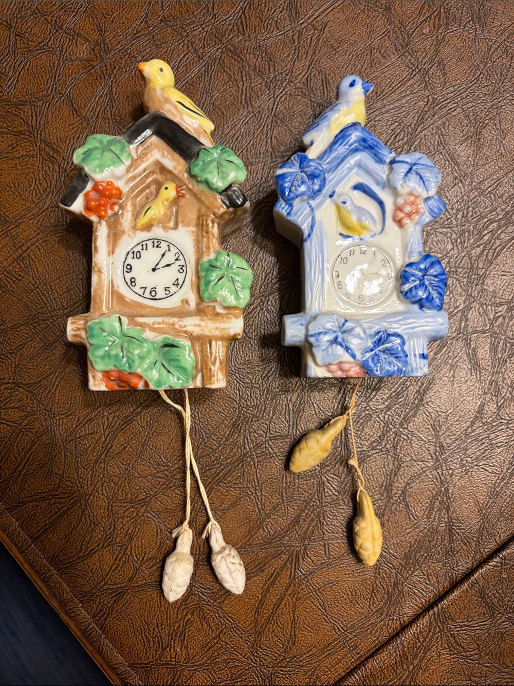 VINTAGE Ceramic Bird Cuckoo Wall Decor - Set of Two